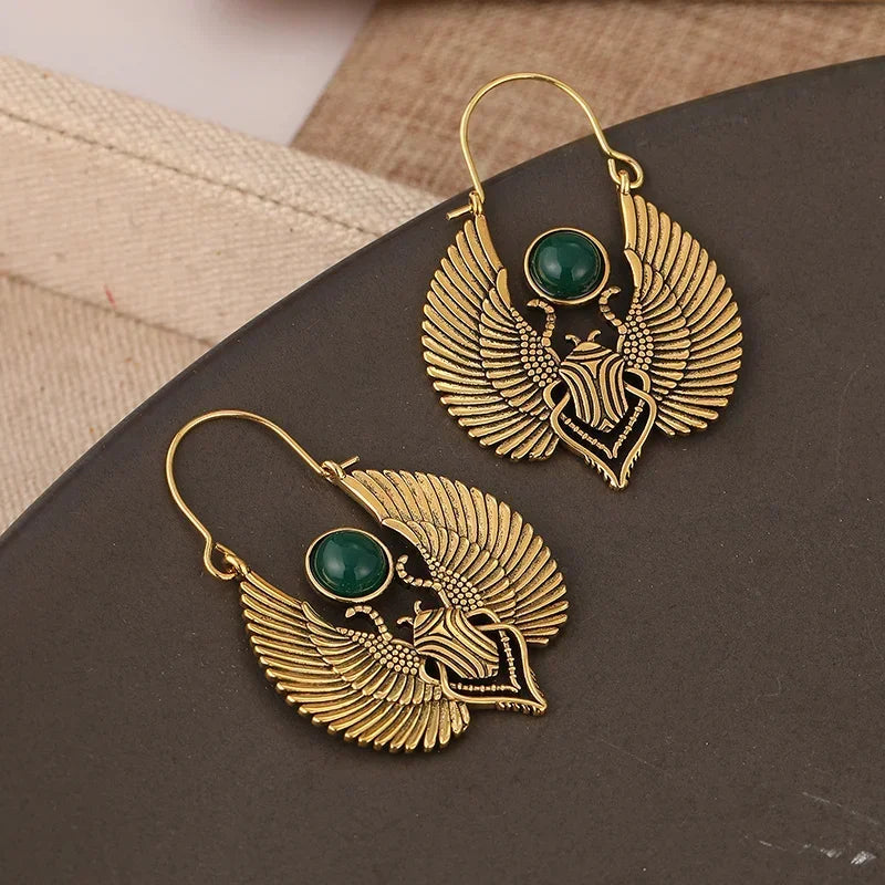 NIA Emerald Scarab™ Hoop Earrings