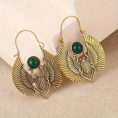 NIA Emerald Scarab™ Hoop Earrings