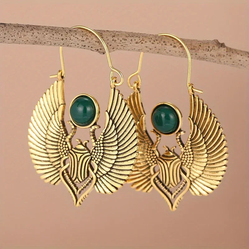 NIA Emerald Scarab™ Hoop Earrings