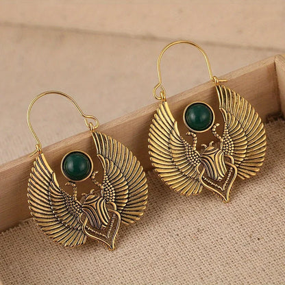 NIA Emerald Scarab™ Hoop Earrings