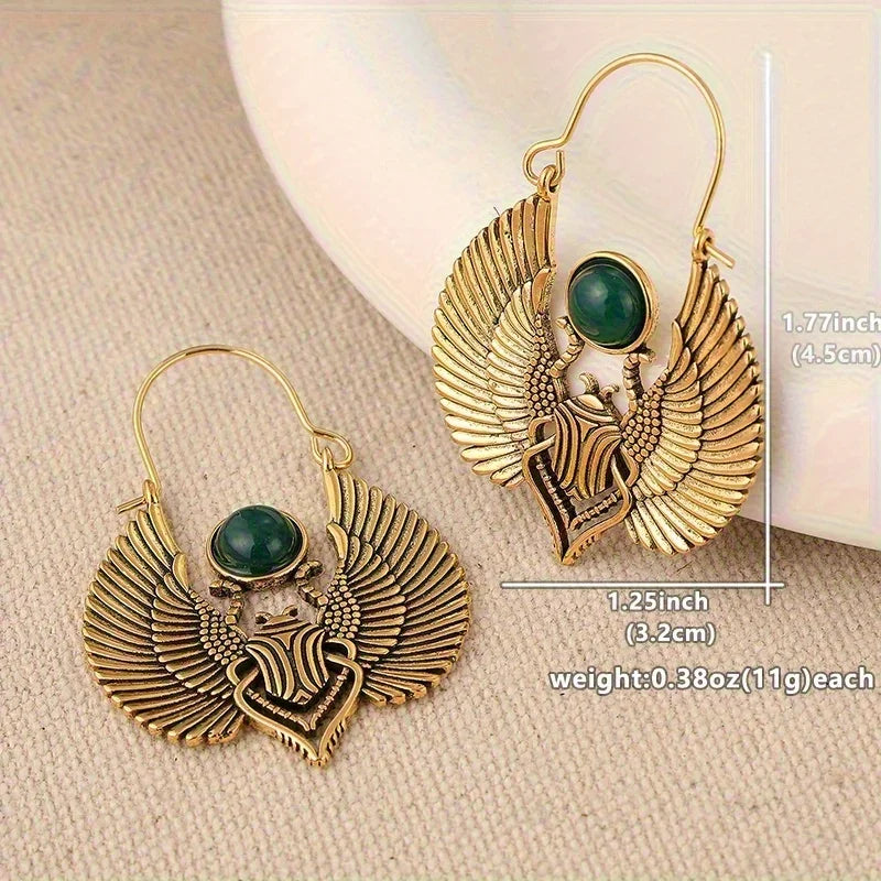 NIA Emerald Scarab™ Hoop Earrings